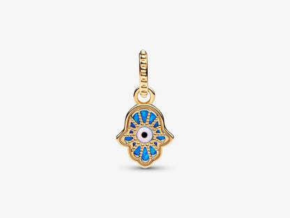 Opalescent Blue Hamsa Hand Dangle Charm