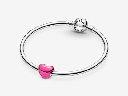 Metallic Pink Heart Charm