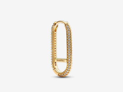 Gold Extended Pavé Link Single Earring