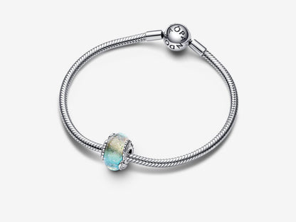 Multicolour Murano Glass & Curved Feather Charm