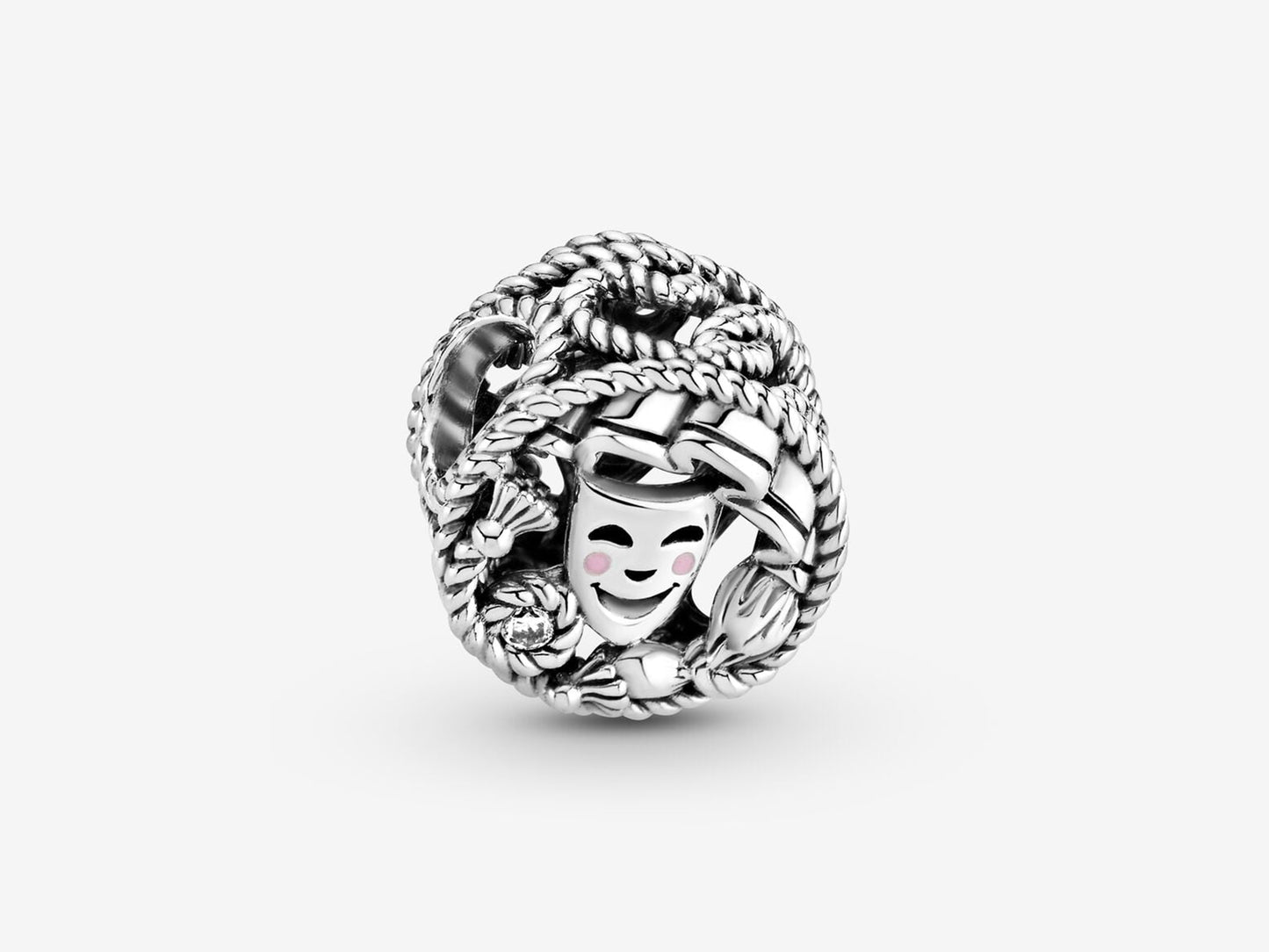 Comedy & Tragedy Theater Masks Silver Charm
