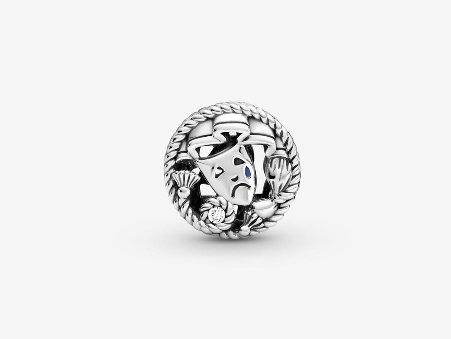 Comedy & Tragedy Theater Masks Silver Charm