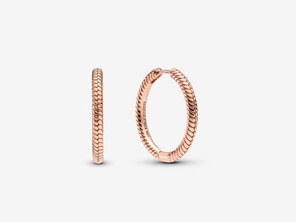 Copper-Silver Serpent Hoop Earrings