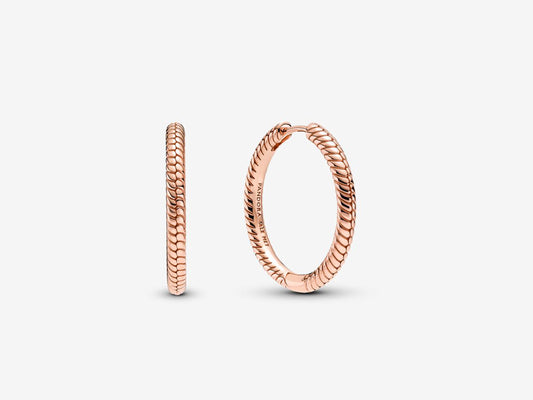 Copper-Silver Serpent Hoop Earrings