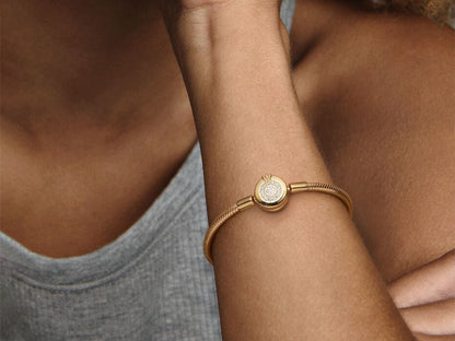 Sparkling Crown O Snake Chain Bracelet