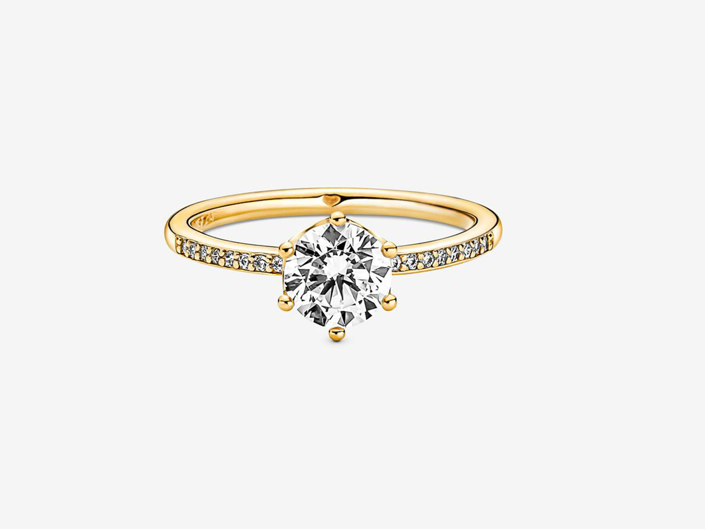 Clear Sparkling Crown Solitaire Ring
