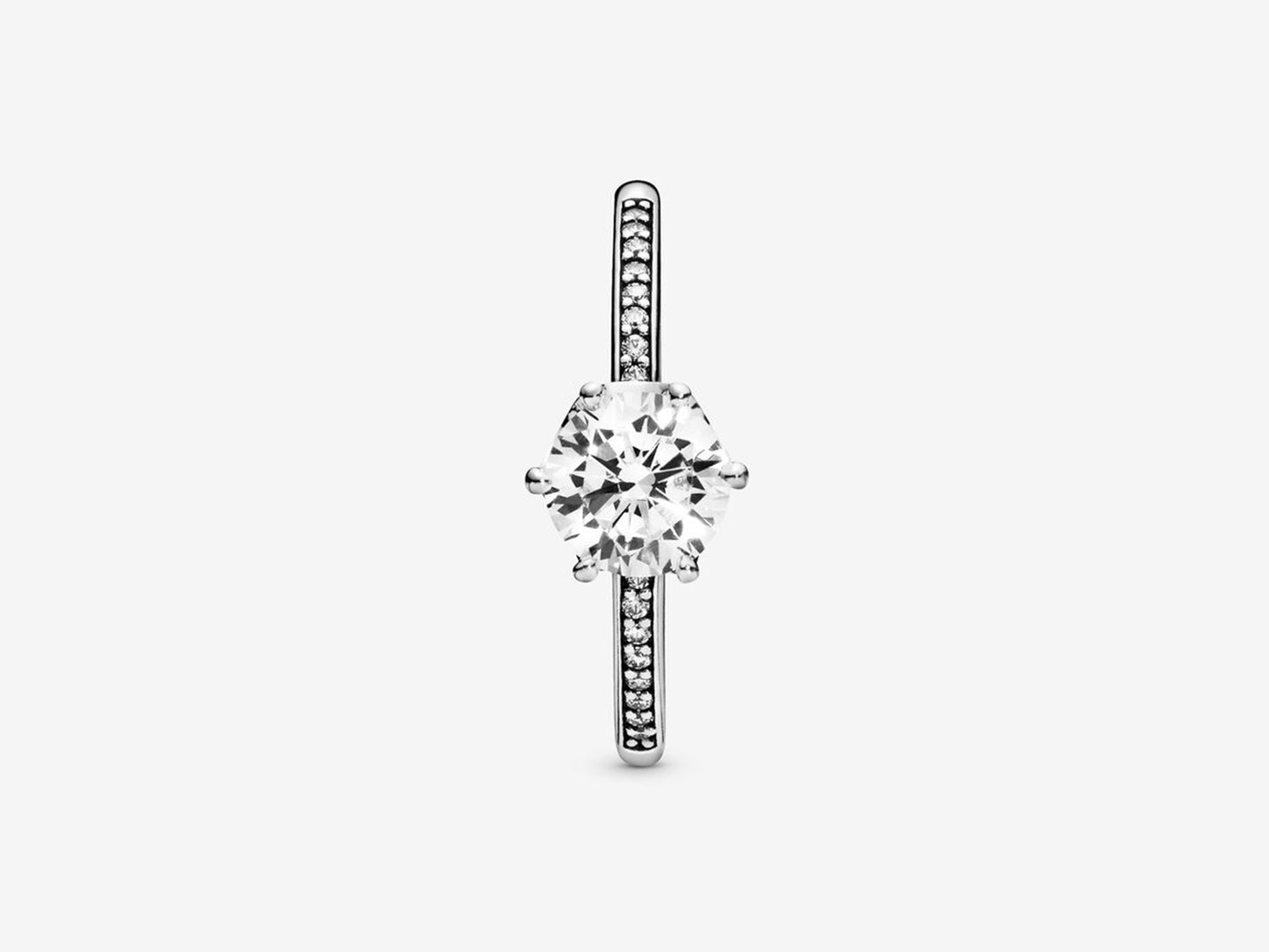 Clear Sparkling Crown Solitaire Ring
