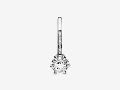 Clear Sparkling Crown Solitaire Ring