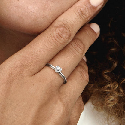 Crystal Love Bead Ring