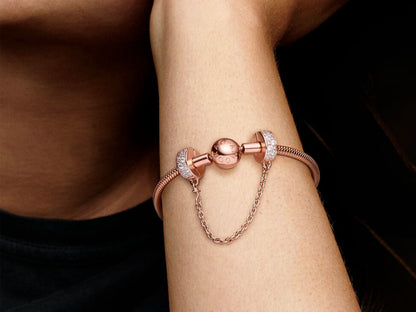 Clear Pavé Safety Chain Clip Charm