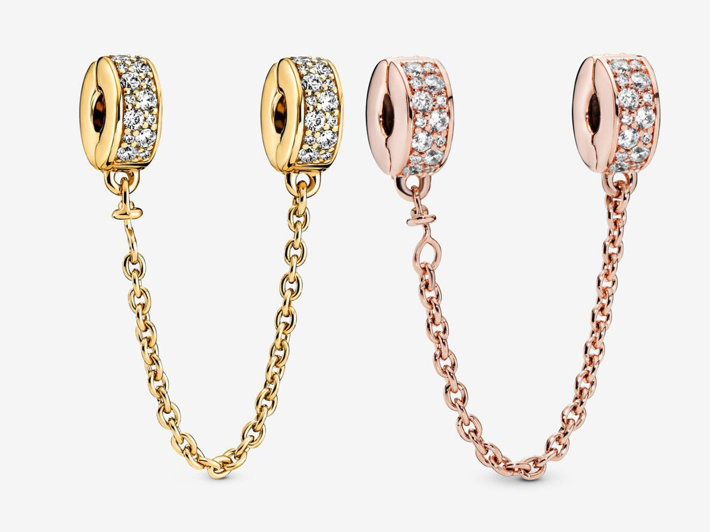 Clear Pavé Safety Chain Clip Charm