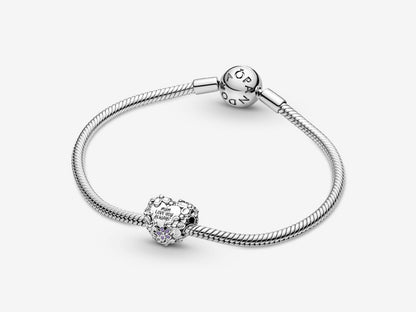 Mom Daisy Heart Charm