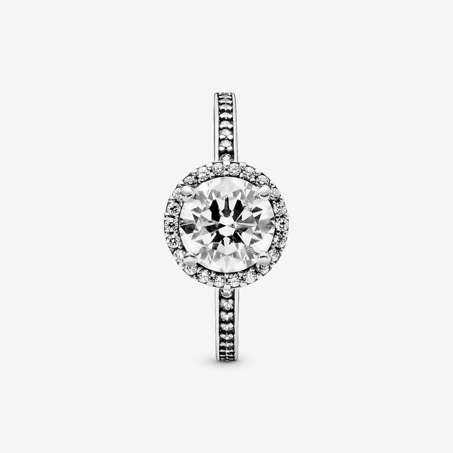 Round Sparkle Halo Ring