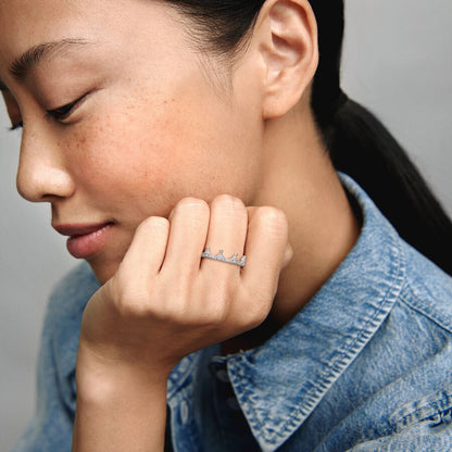 Clear Sparkling Crown Ring