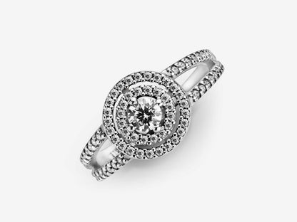 Sparkling Double Halo Ring