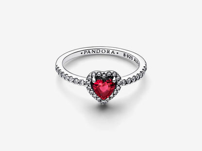 Elevated Red Heart Ring