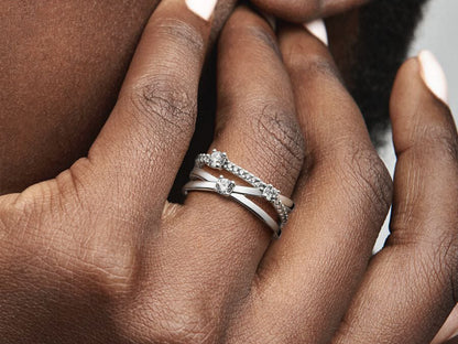 Sparkling Triple Band Ring