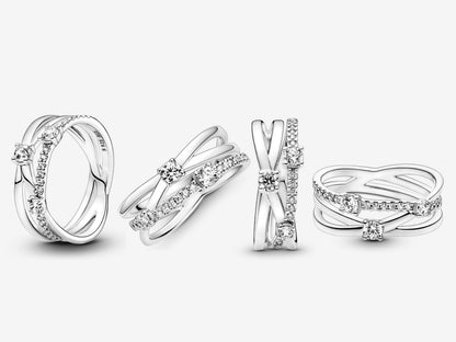 Sparkling Triple Band Ring