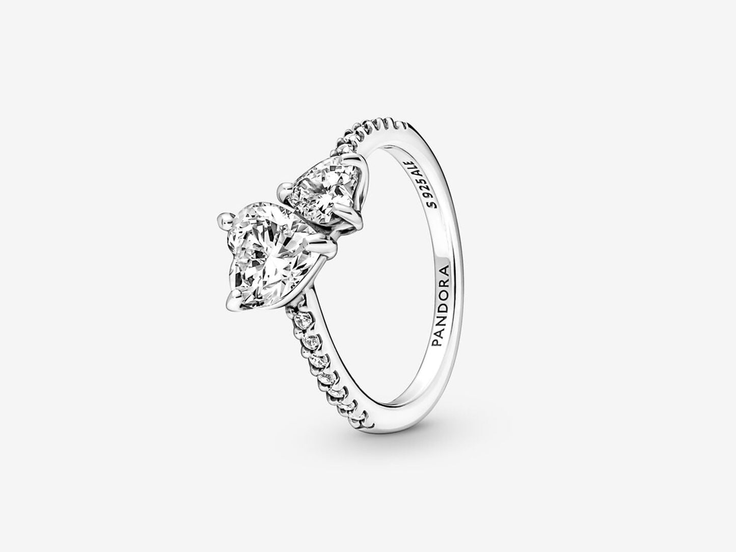 Double Heart Sparkling Ring