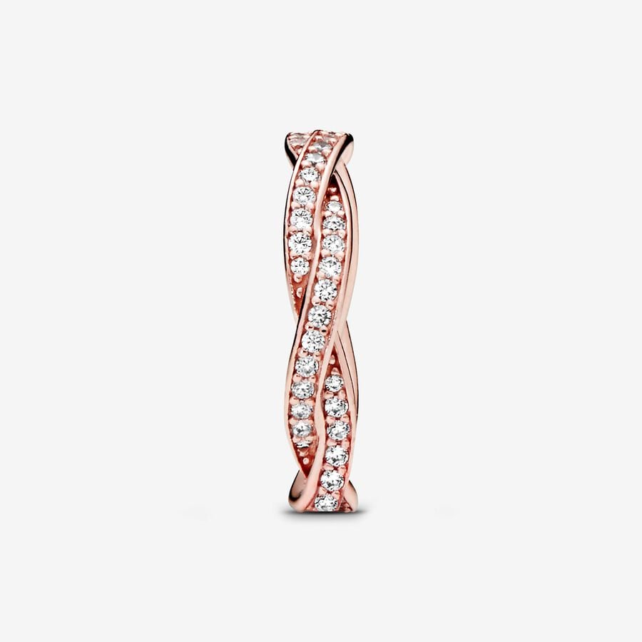 Sparkling Twisted Lines Ring