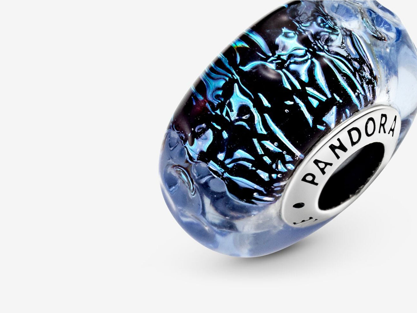 Wavy Dark Blue Murano Glass Ocean Charm