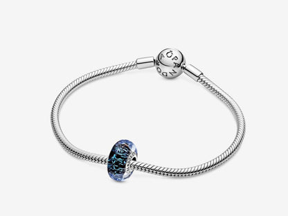 Wavy Dark Blue Murano Glass Ocean Charm