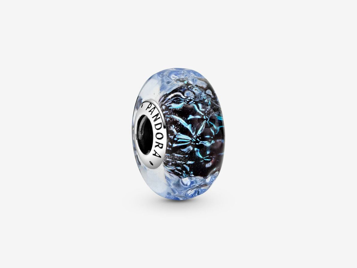 Wavy Dark Blue Murano Glass Ocean Charm