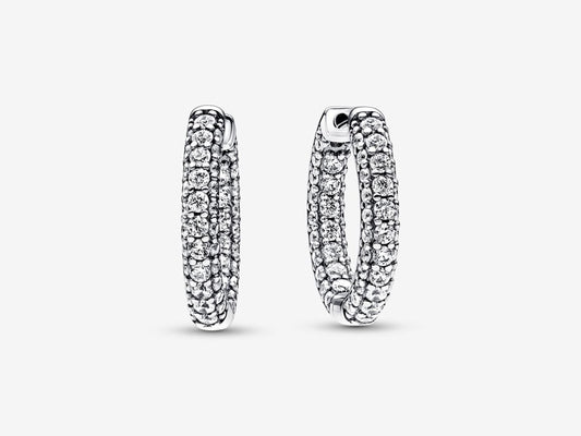 Timeless Pavé Single-row Hoop Earrings