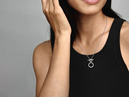Double Circle T-Clasp Necklace