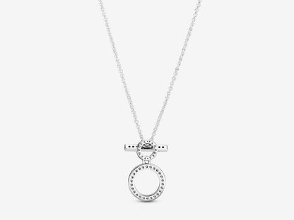 Double Circle T-Clasp Necklace