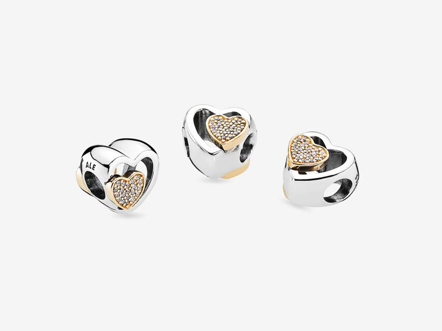 Dual-Tone Love Heart Charm