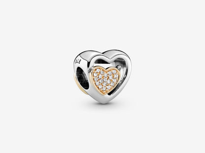 Dual-Tone Love Heart Charm