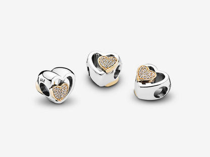 Dual-Tone Love Heart Charm