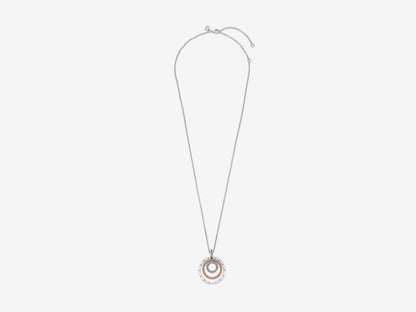 Dual-Tone Multi-Ring Pendant & Necklace