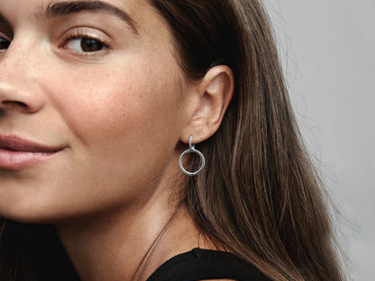 Dual Loop Charm Hoop Earrings