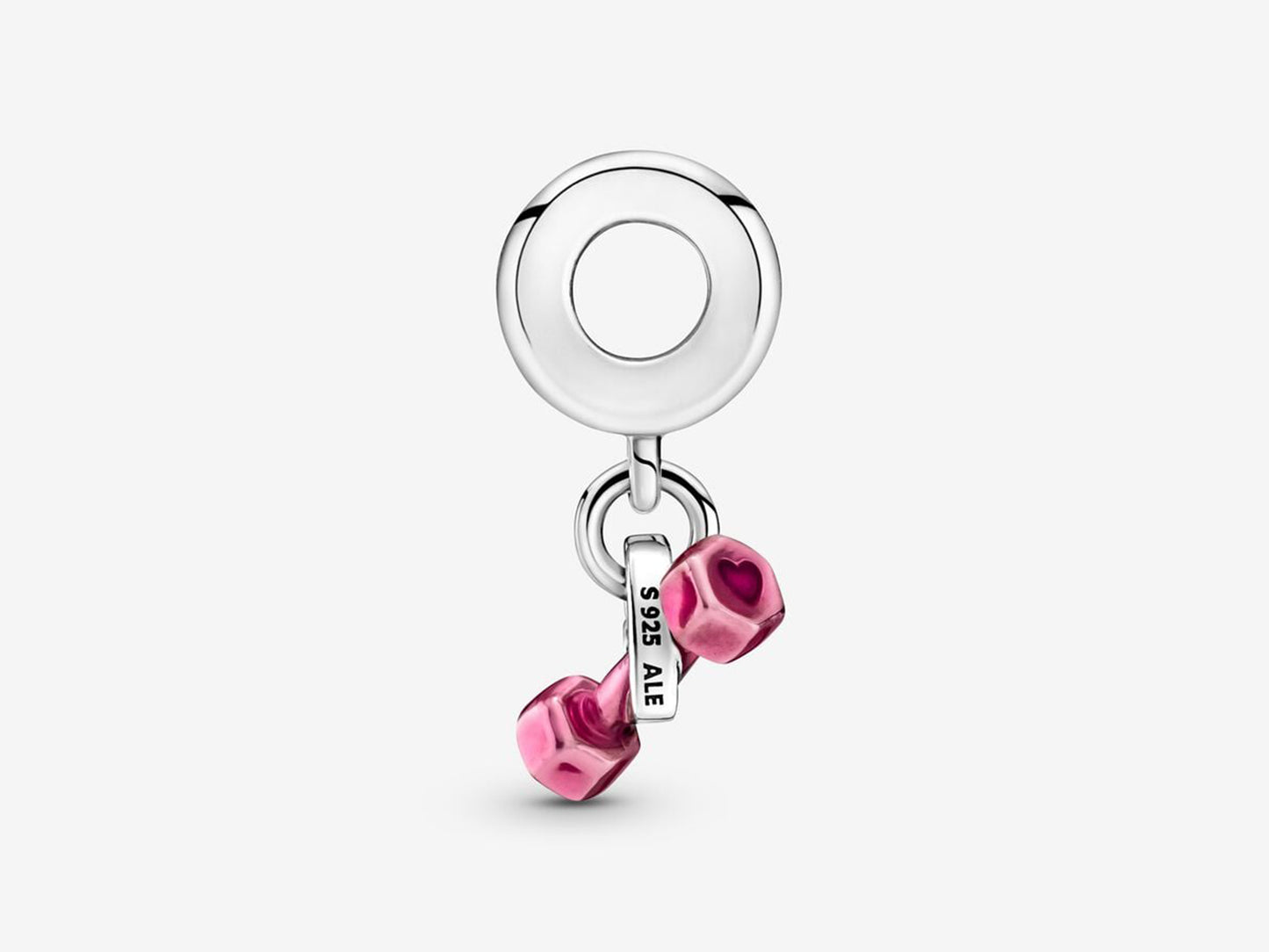 Dumbbell & Heart Dangle Charm