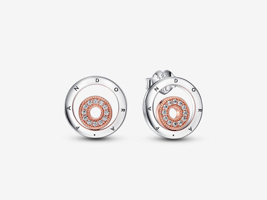 Duo Halo Elegance Stud Earrings