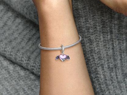 Vampire Winged Heart Dangle Charm