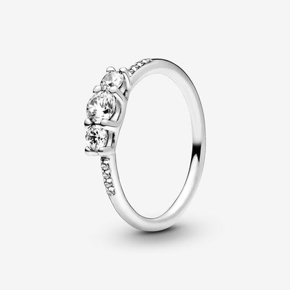 Clear Three-Stone Ring