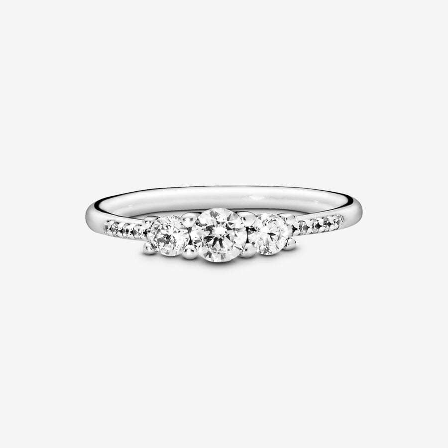 Clear Three-Stone Ring