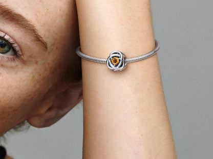 November Honey Eternity Circle Charm