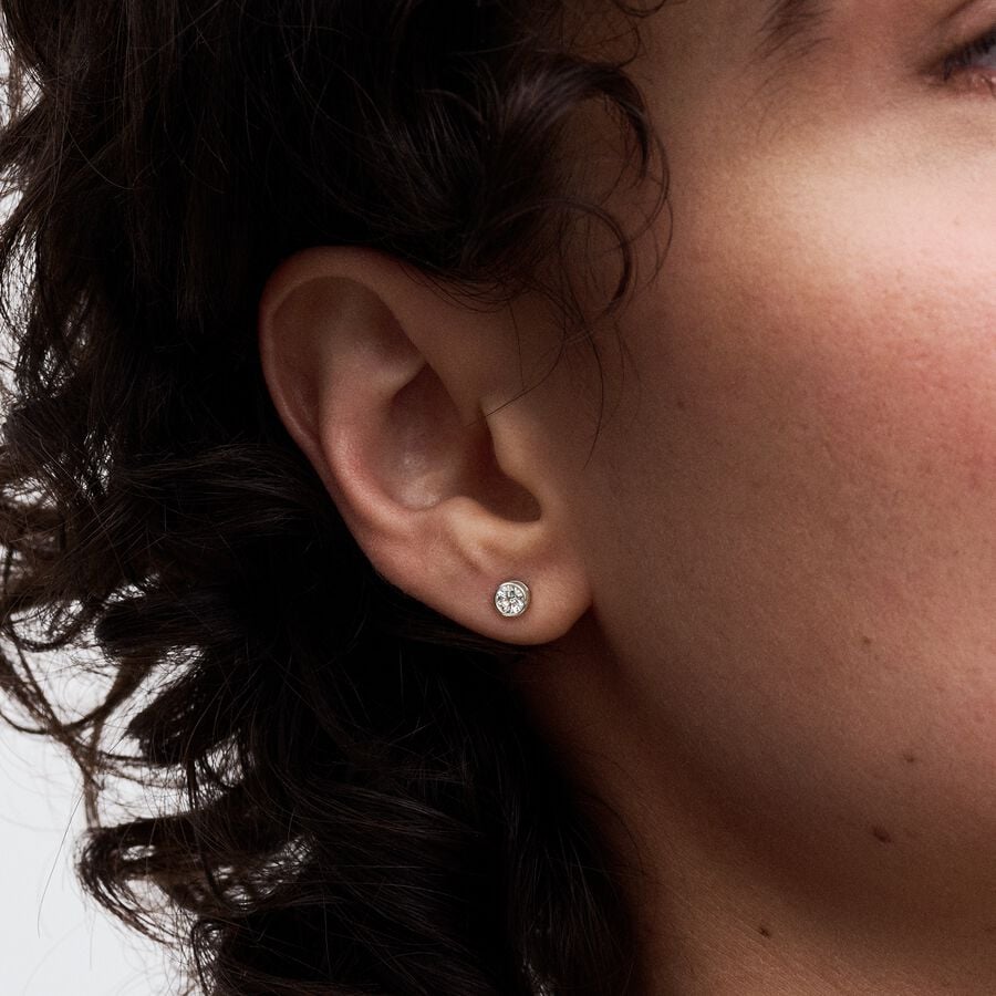 Lab-grown Diamond Bezel Stud Earrings 0.50 carat tw Sterling Silver