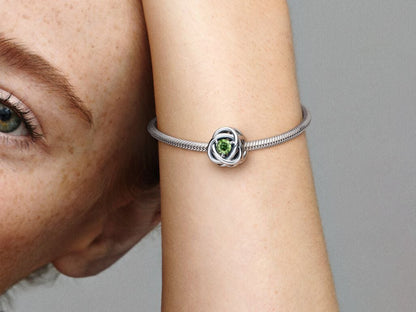 August Spring Green Eternity Circle Charm
