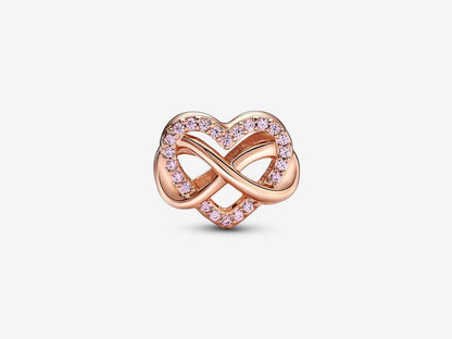 Family Infinity Pink Heart Charm