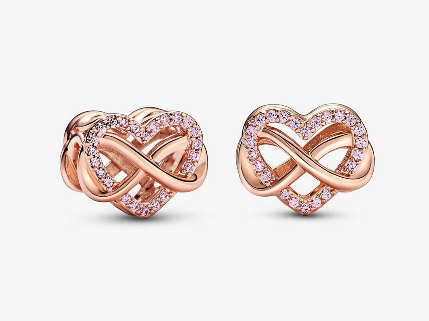 Family Infinity Pink Heart Charm