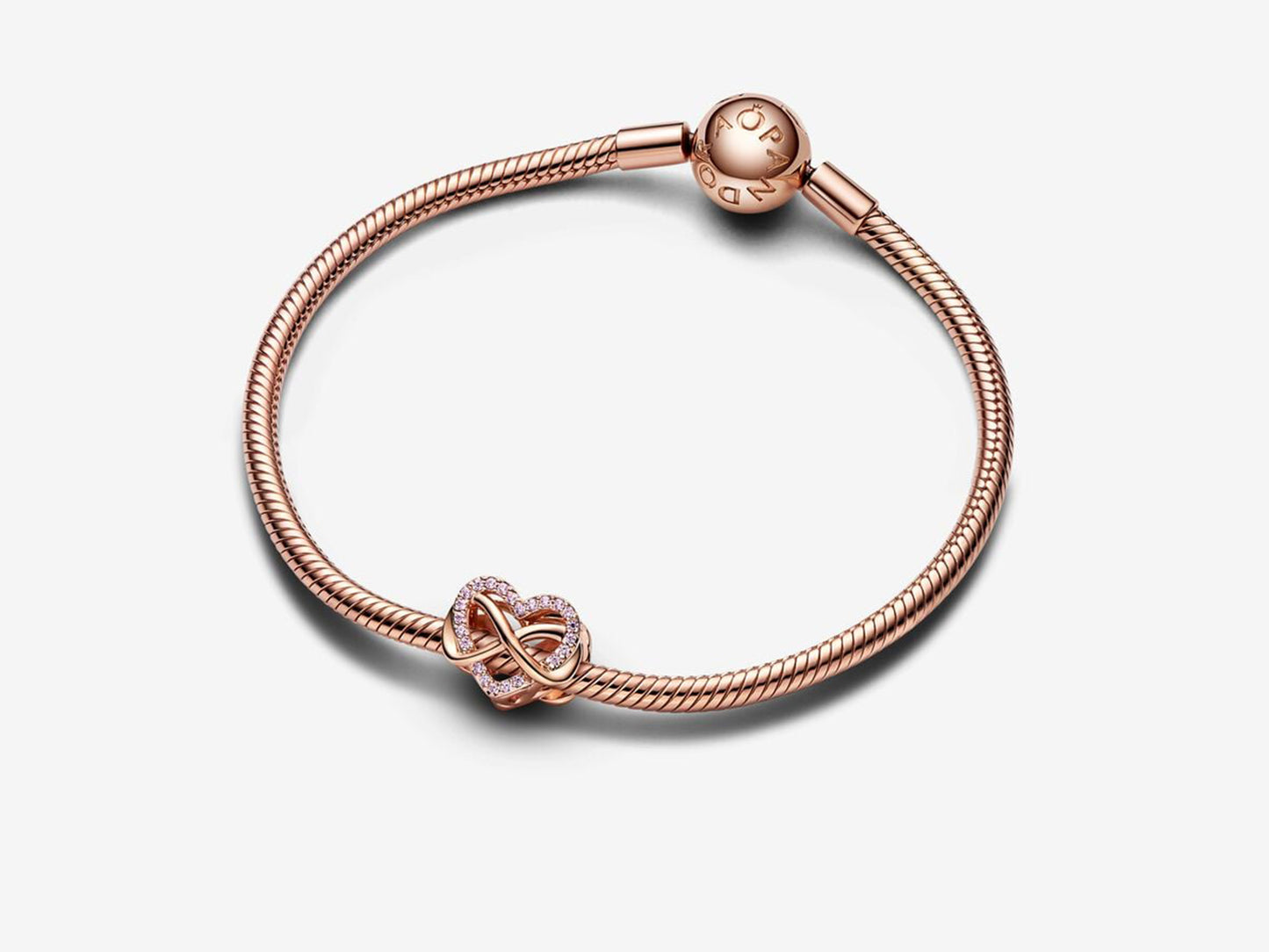 Family Infinity Pink Heart Charm