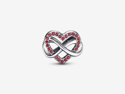 Family Infinity Red Heart Charm