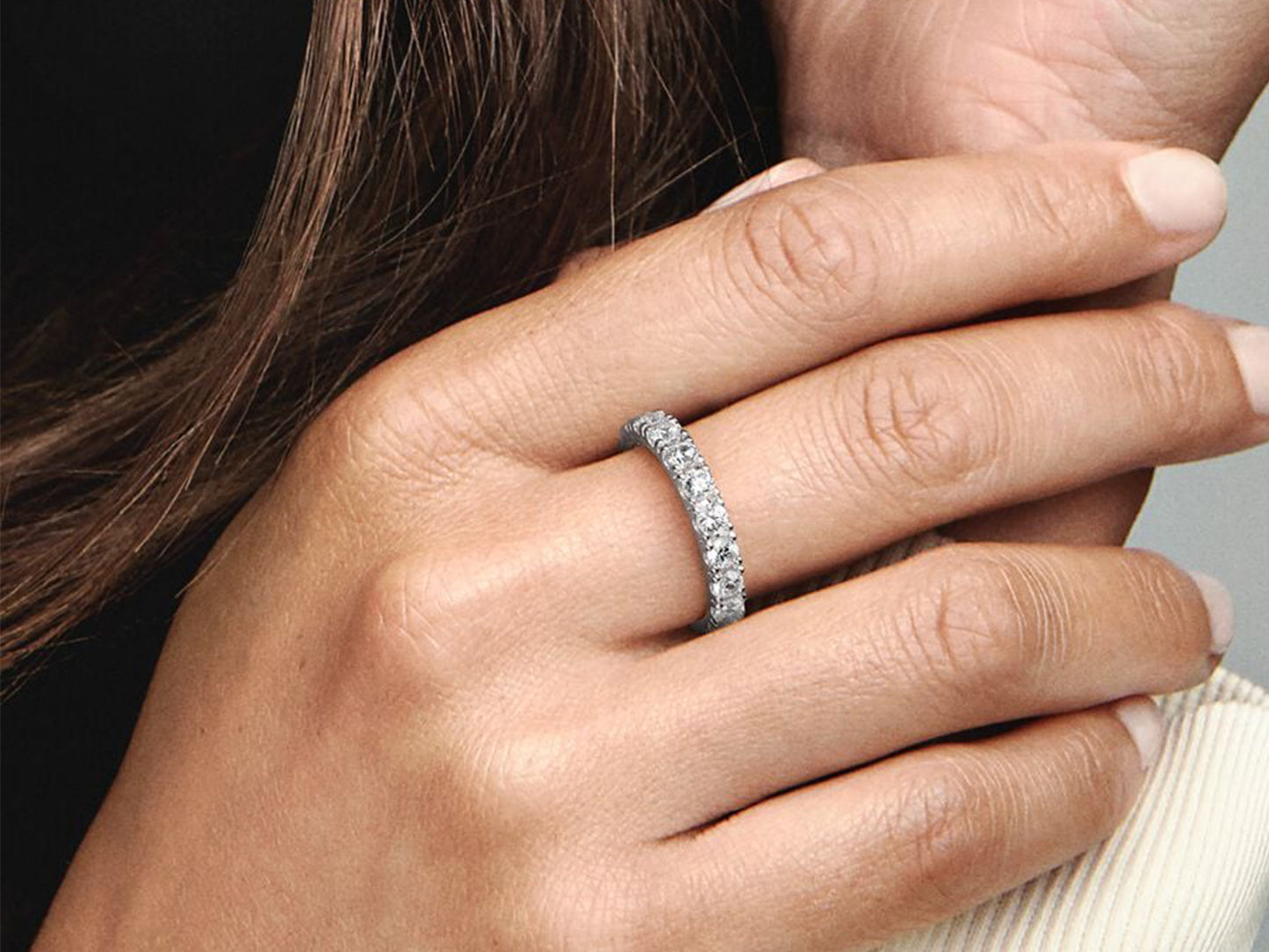 Sparkling Row Eternity Ring