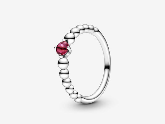 Flame Red Bead Elegance Ring