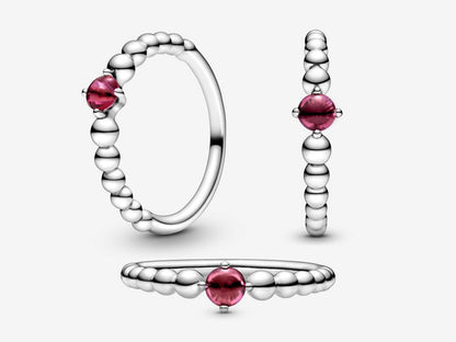 Flame Red Bead Elegance Ring